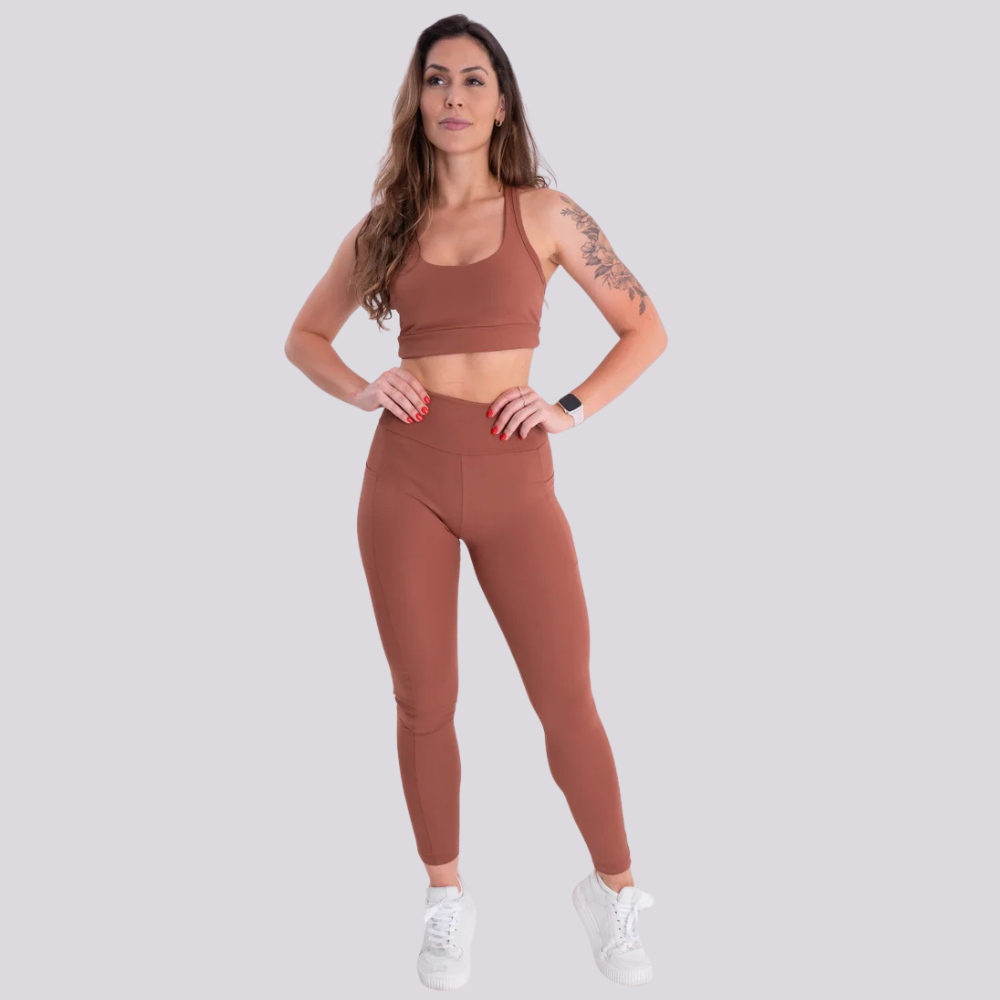 Conjunto feminino top nadador fina Kong Femme