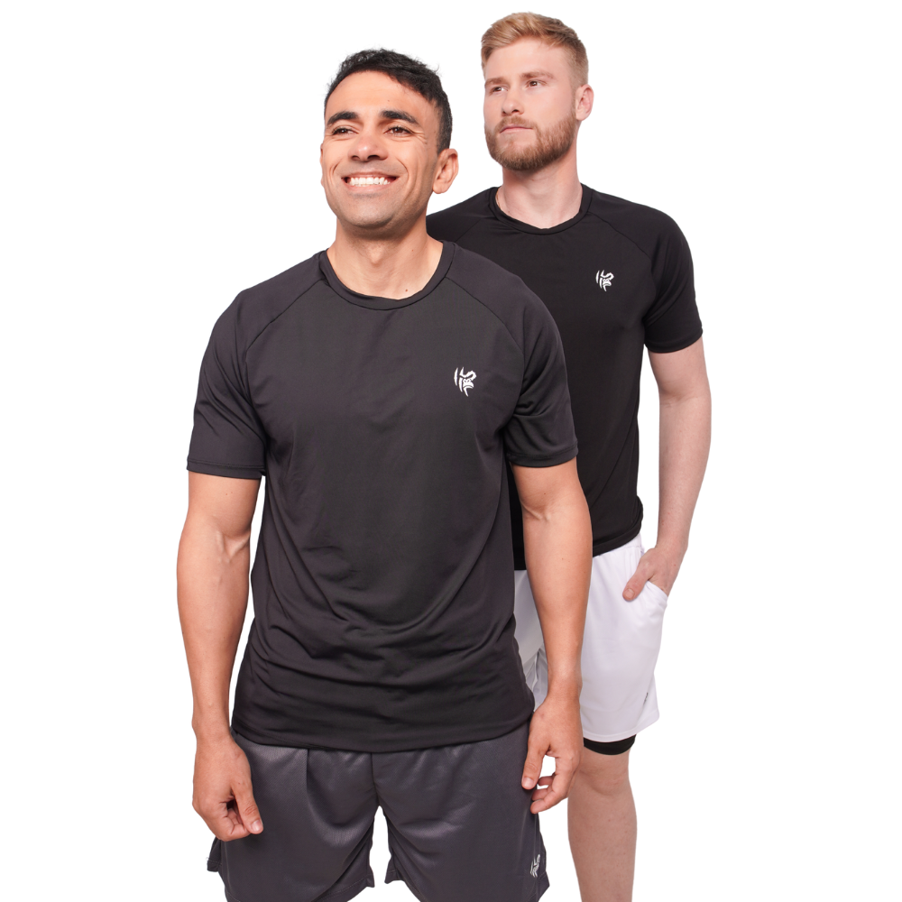Kit 4 Peças Dryfit: 2 Camisas e 2 Shorts - Preto