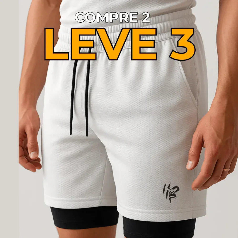 Pague 2 Leve 3 Shorts Masculino com Compressão e Bolso Interno