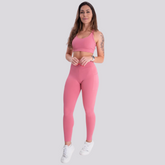 Conjunto Feminino Rosa KongFit – Top + Calça de Alta Performance